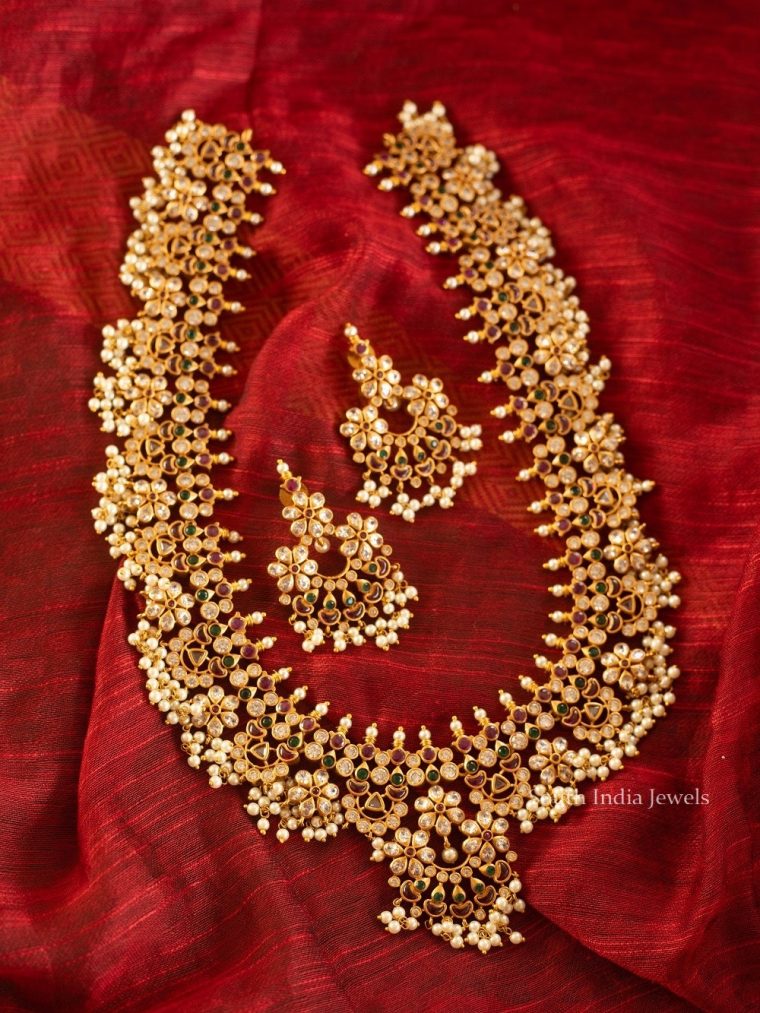 Imitation Ruby Stone Haram - South India Jewels