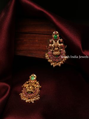Elegant Peacock Design Temple Studs