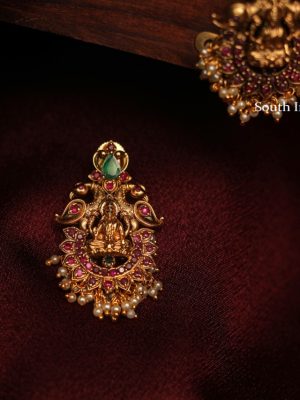 Elegant Peacock Design Temple Studs