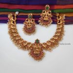 Grand Lakshmi and Peacock Design Necklace-01