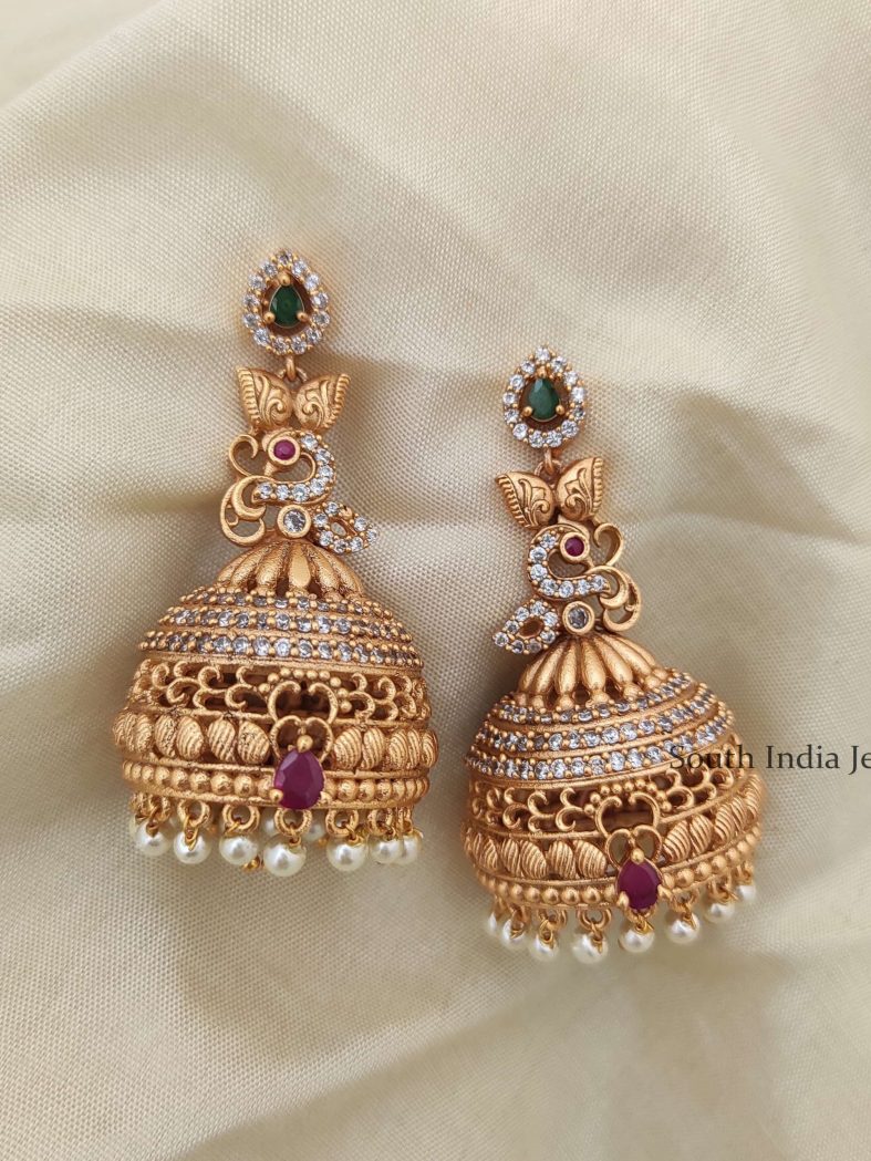 Imitation Long AD Peacock Jhumka-02