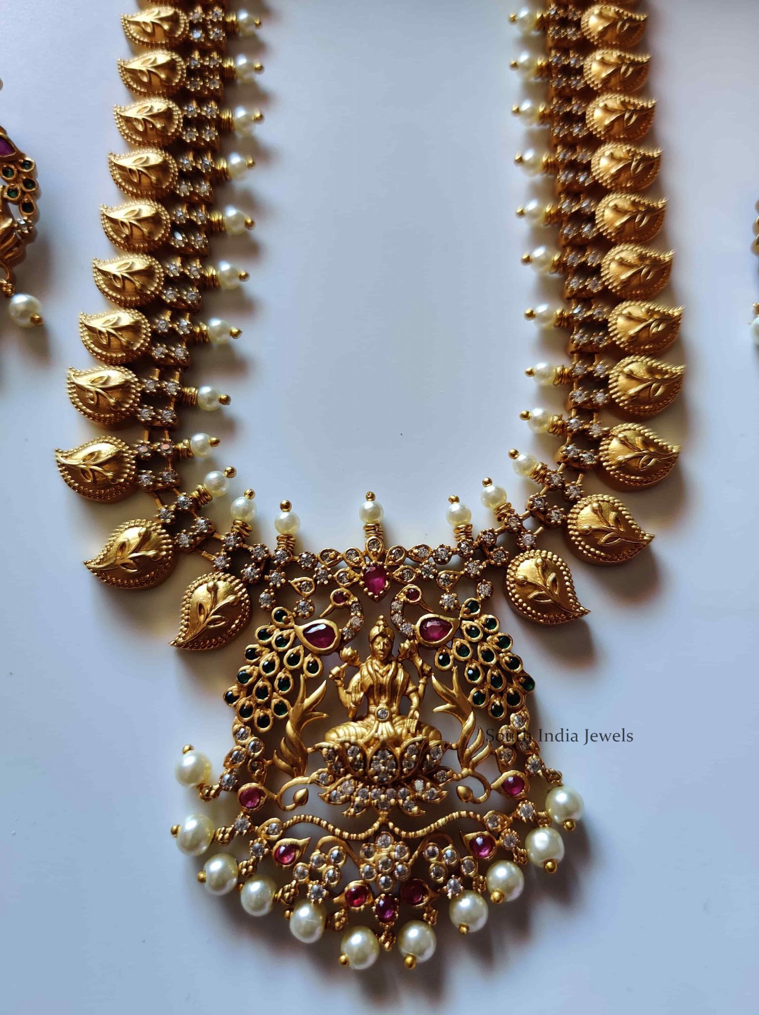 Long Mango Lakshmi Haram - South India Jewels