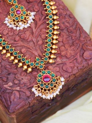 Premium Quality Green Attigai with Earrings
