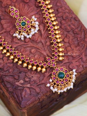 Premium Quality Ruby Attigai with Earrings