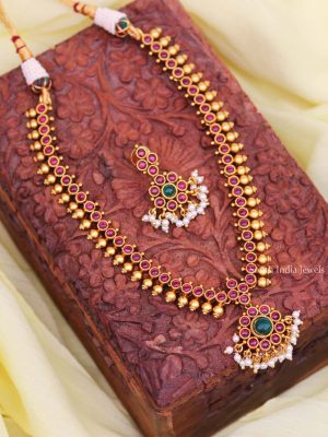 Premium Quality Ruby Attigai with Earrings