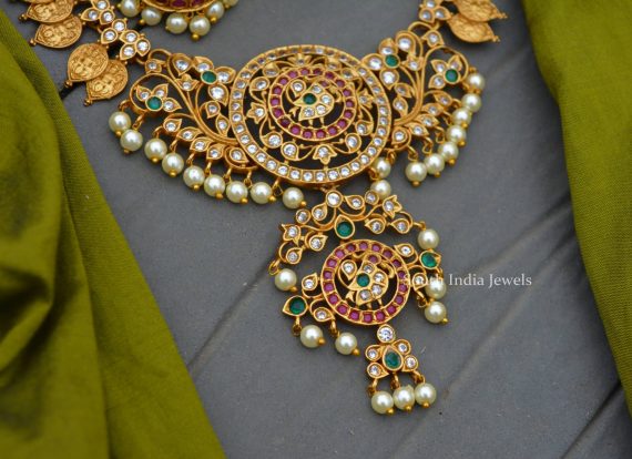 Stunning Lakshmi Coin Matte Finish Necklace
