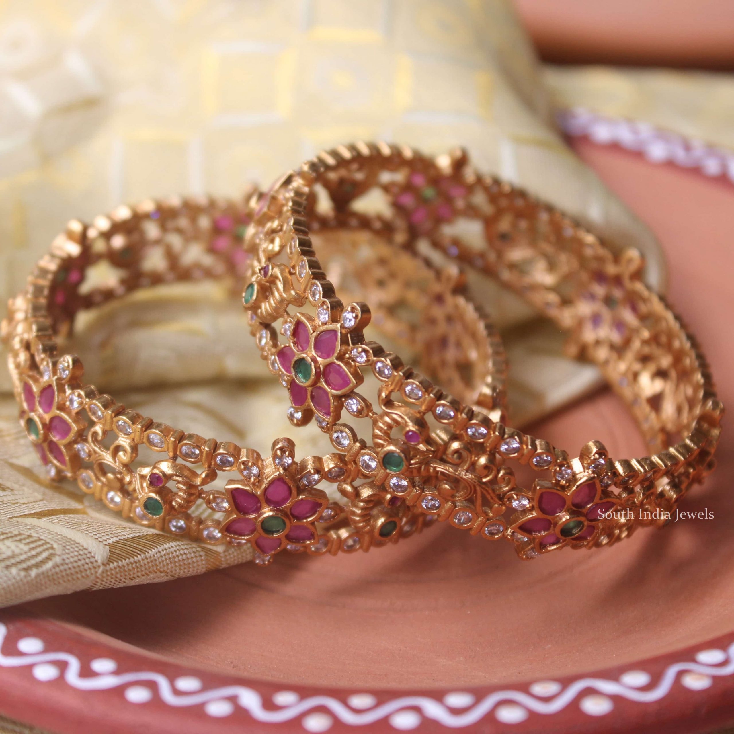 Traditional Wear Peacock Bangles A Pair