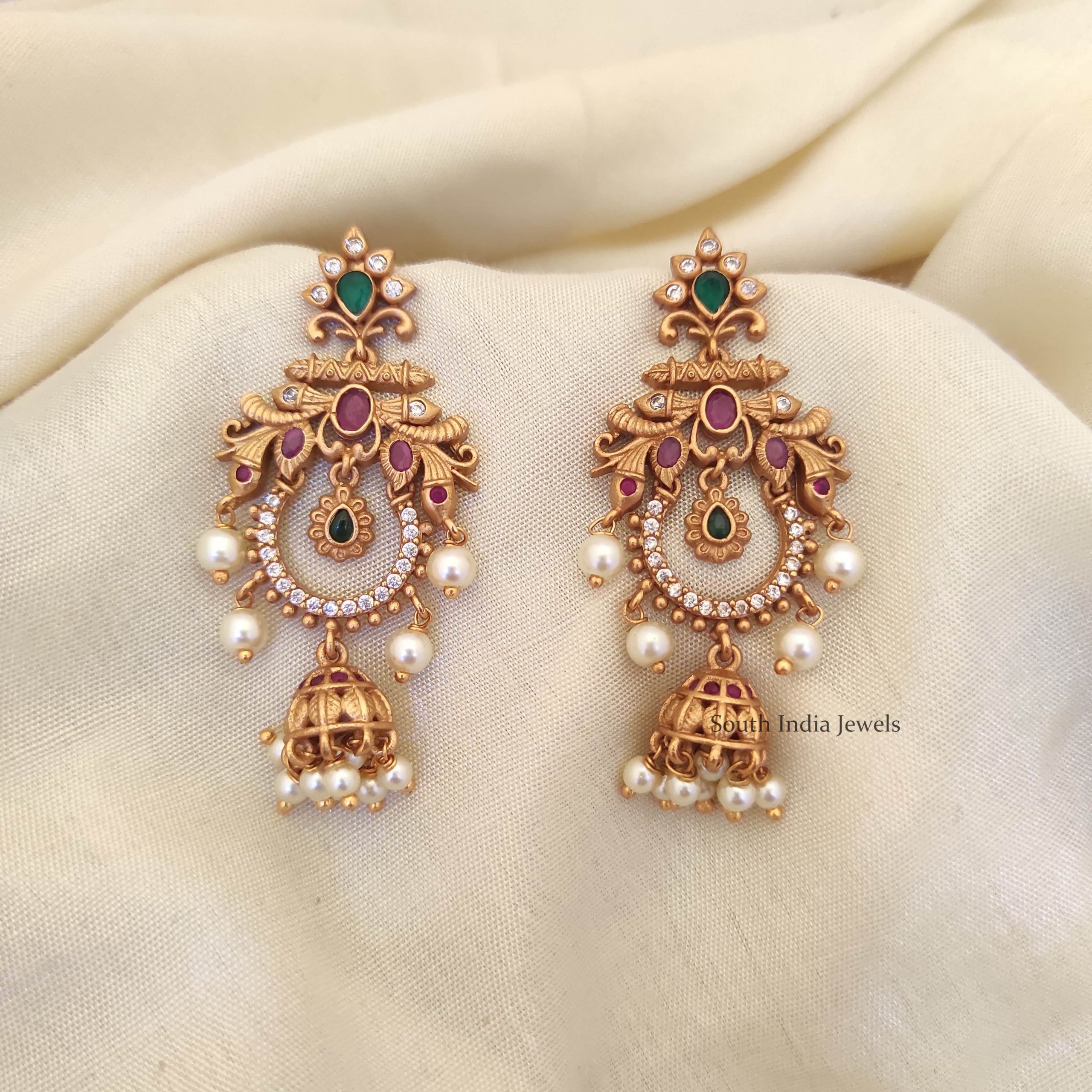 Light Weight Gold Earrings Designs  South India Jewels