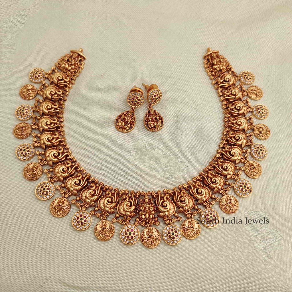 Antique Imitation Lakshmi Necklace - South India Jewels
