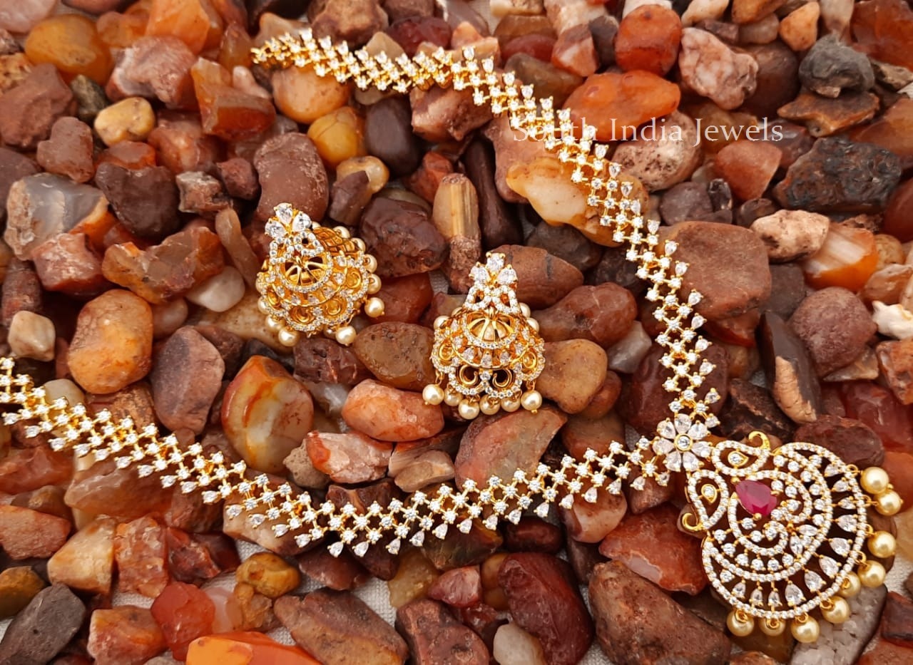 Awesome-Diamond-Alike-Necklace-and-Jhumkas