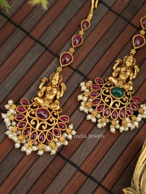 Beautiful Lakshmi Design Pearl Maang Tikka