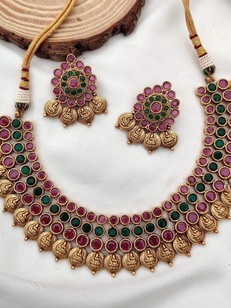 Beautiful Multi Layer Lakshmi Coin Necklace (1)