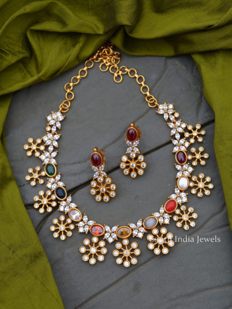 Beautiful Navarathna AD Stone Necklace