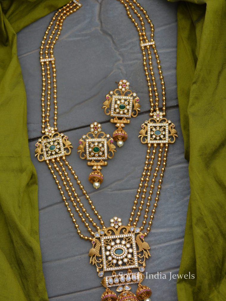 Beautiful Peacock Design Three Layer Haram