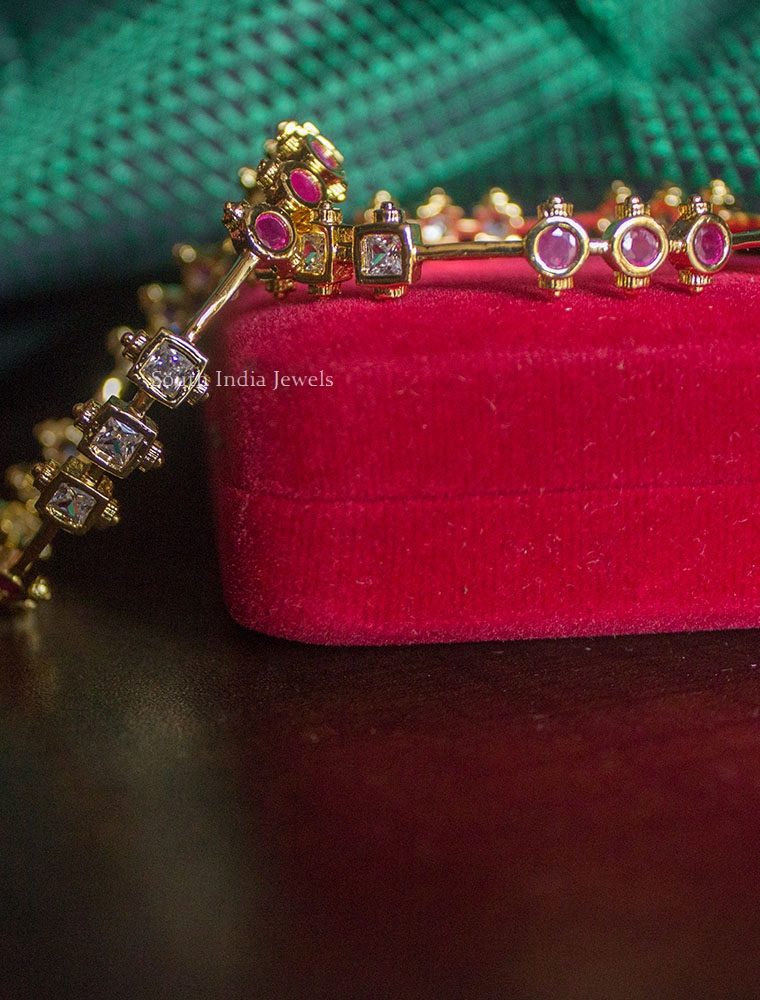 Beautiful Ruby & White Antique Bangles