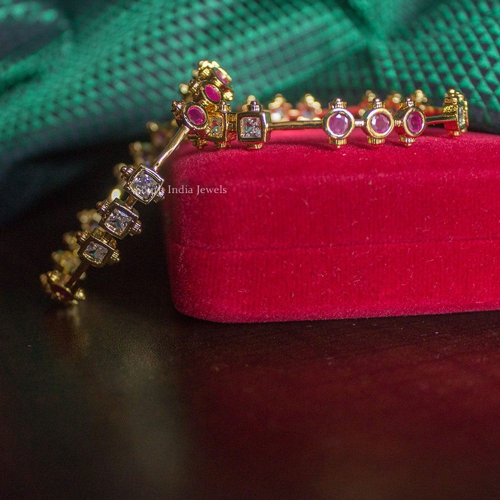 Beautiful Ruby & White Antique Bangles
