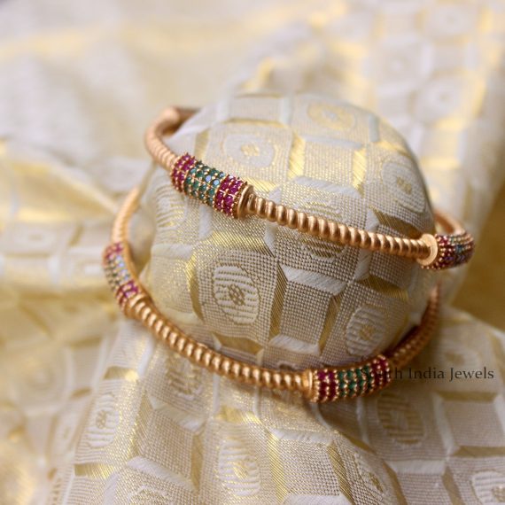 Elegant Multi Stone Bar Design Bangles