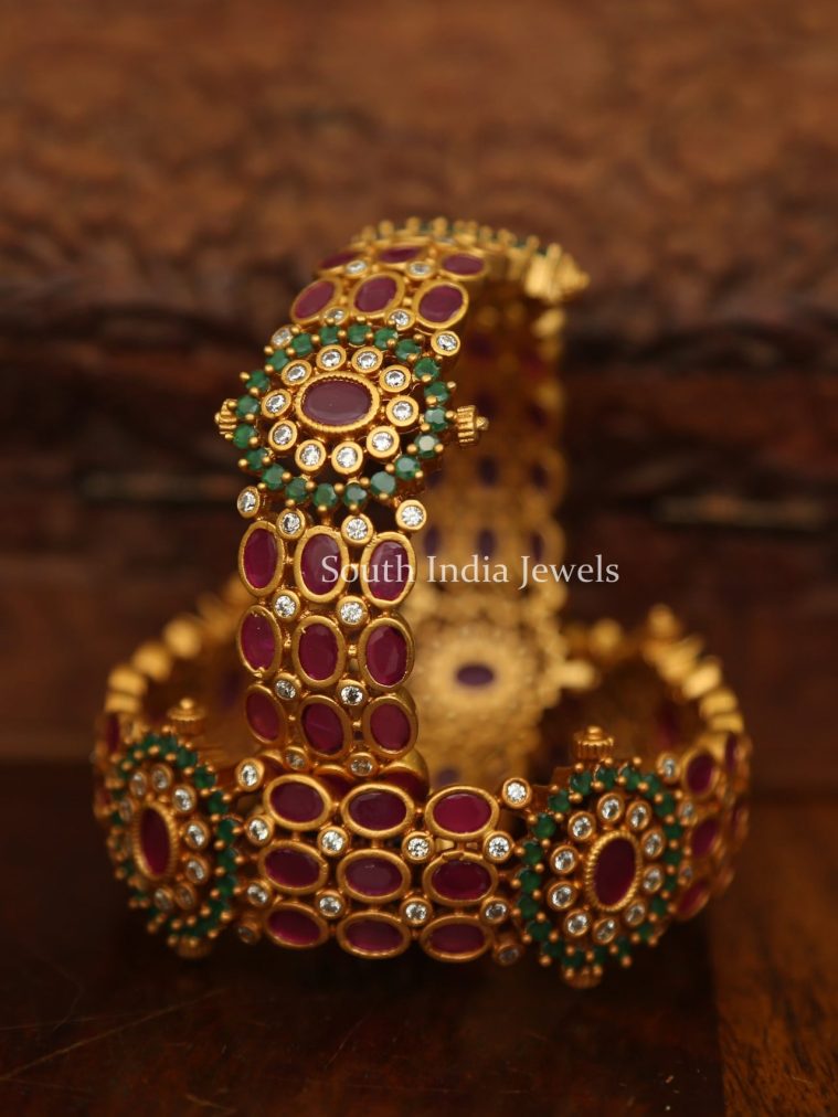 Traditional AD and Kemp Stone Bangles for Ladies