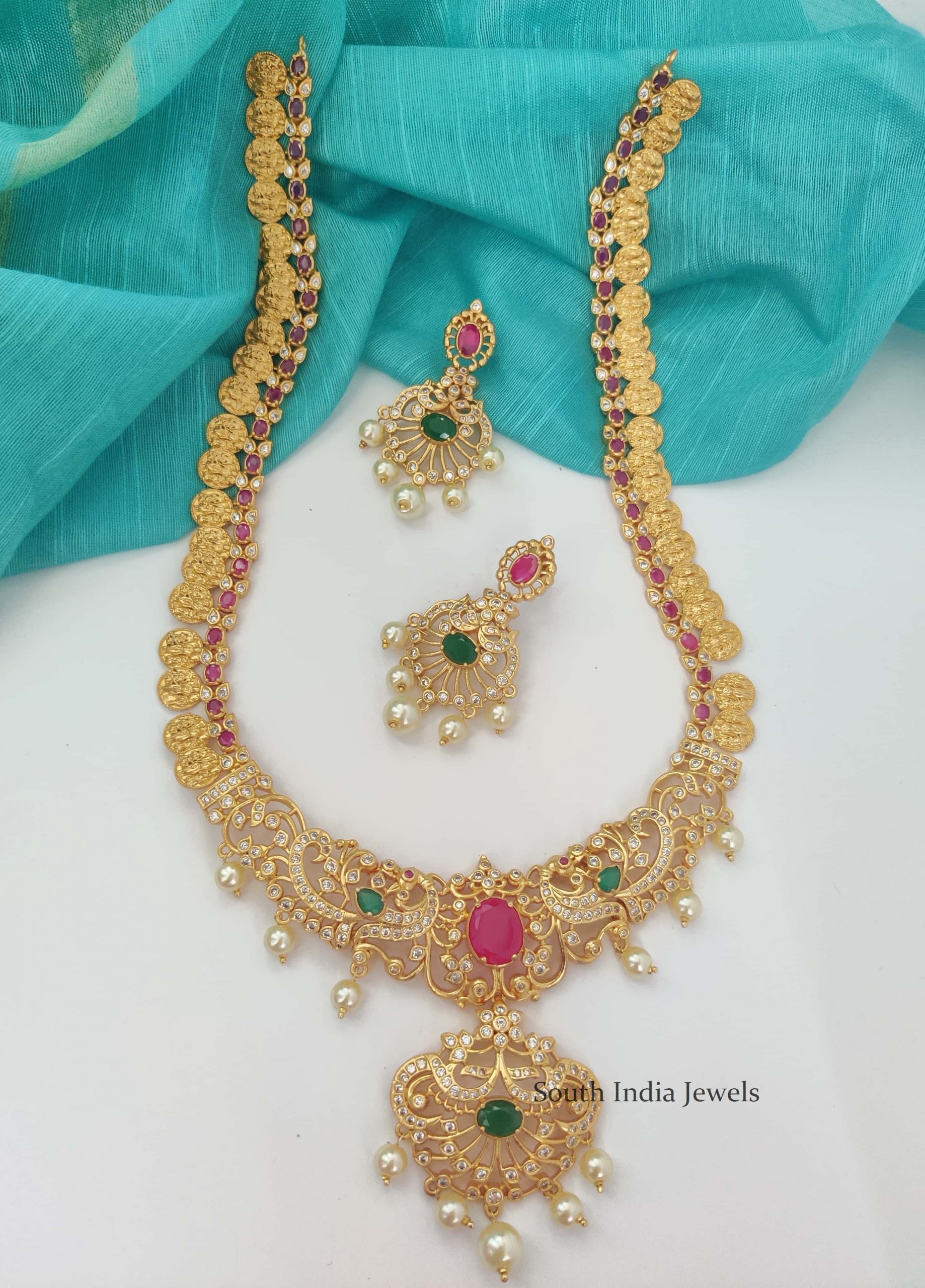 Grand Imitation Ram Parivar Long Haram - South India Jewel