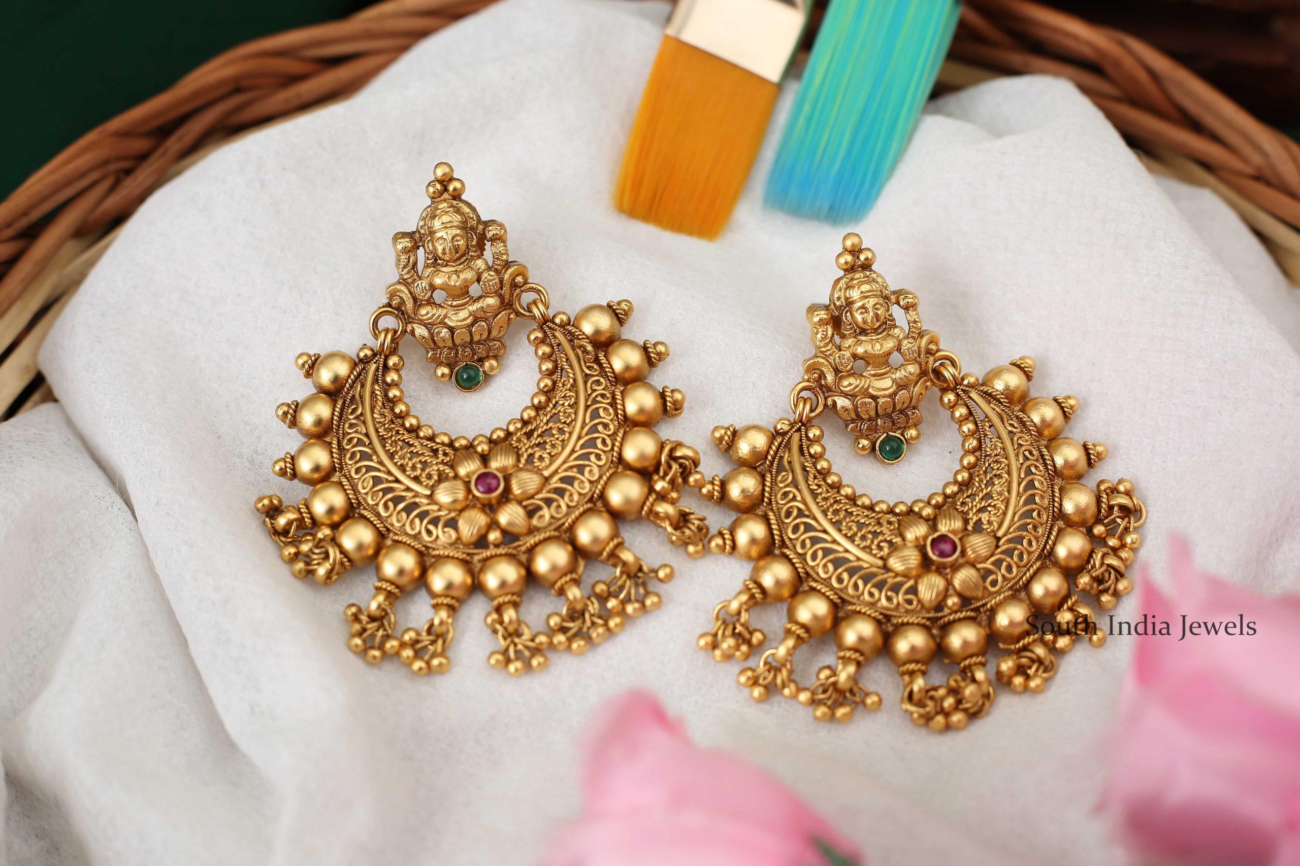 Grand Lakshmi Design Chandbali Earrings