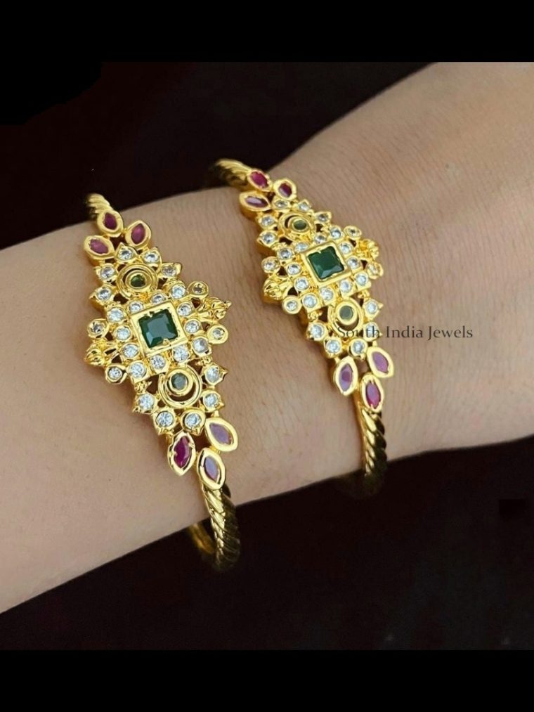 Imitation Multi Stone Kada Bangles