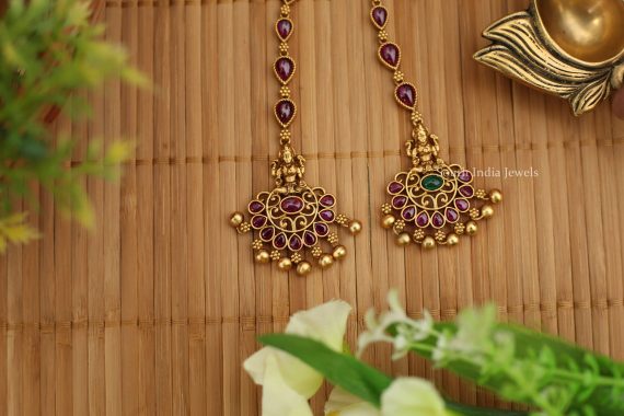 Lakshmi Design Golden Beads Maang Tikka