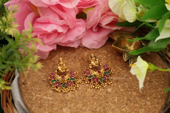 Lakshmi Kemp Earrings with Gold Beads