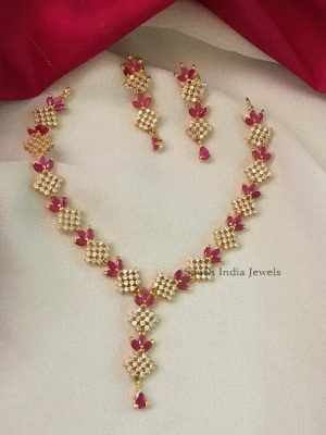 Simple Ruby and Emerald Necklace