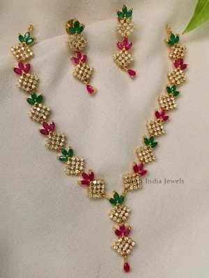 Simple Ruby and Emerald Necklace