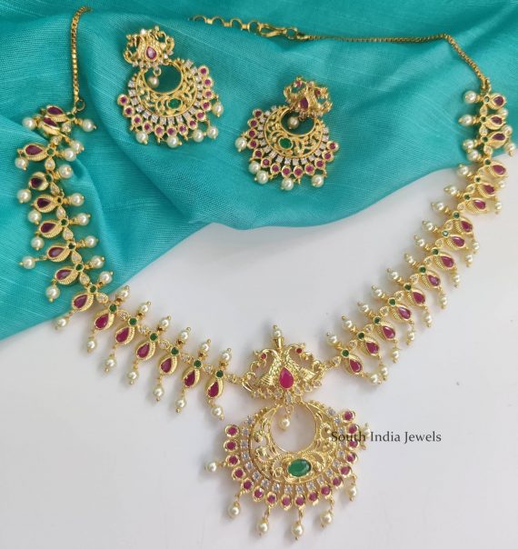 Stunning Imitation Necklace with Earrings