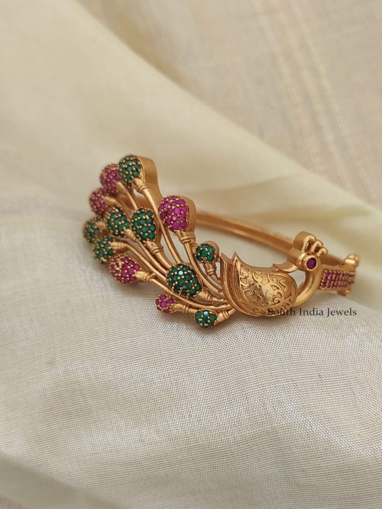 Traditional Wear CZ Stone Peacock Bracelet