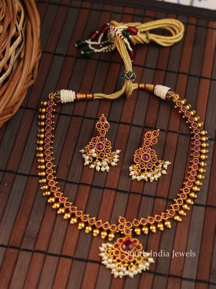 Unique Kemp Attigai with Pearl Necklace