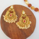 Beautiful Antique Finish Chandbali Earrings