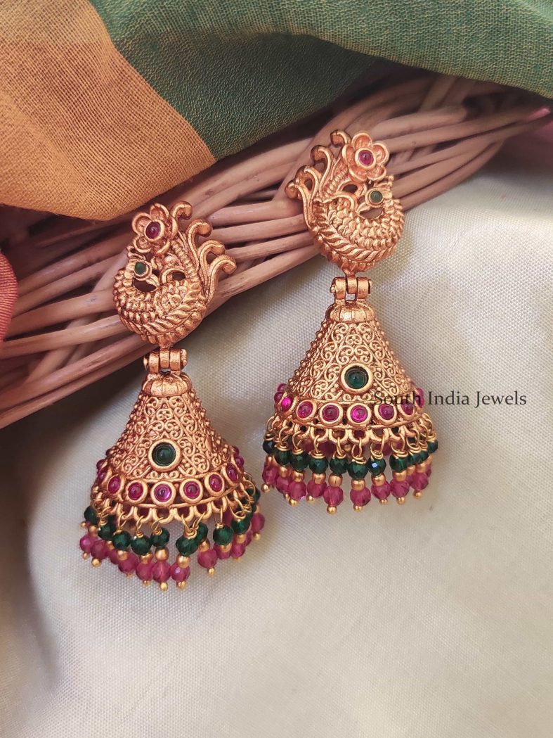 Beautiful Dual Beaded Jhumkas-01