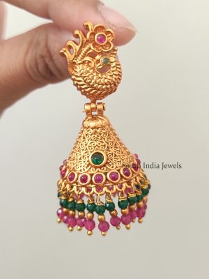 Beautiful Dual Beaded Jhumkas-02