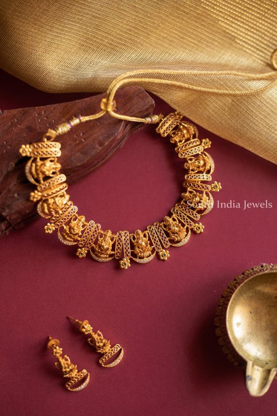 Beautiful Ganesh Matte Necklace (3)