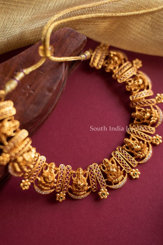 Beautiful Ganesh Matte Necklace (4)