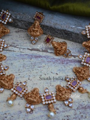 Beautiful Ruby & AD Lakshmi Necklace (2)