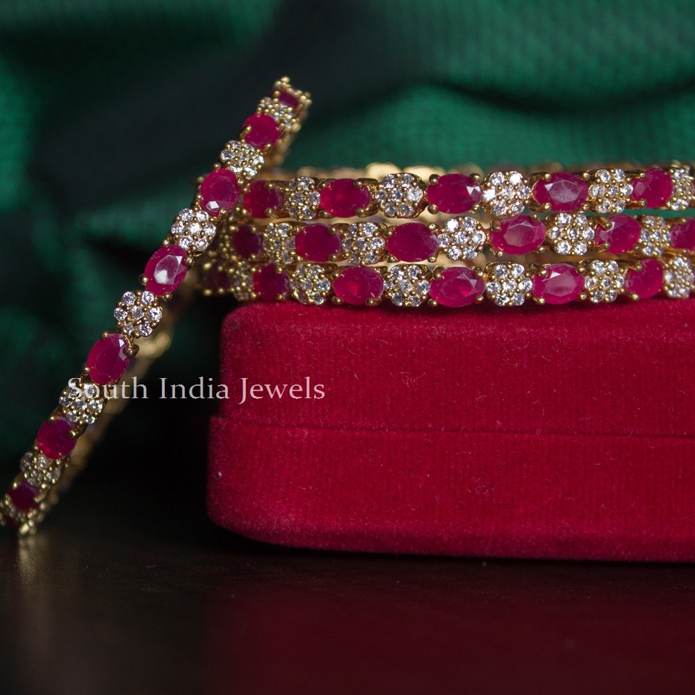 Beautiful Ruby AD Stone Bangles