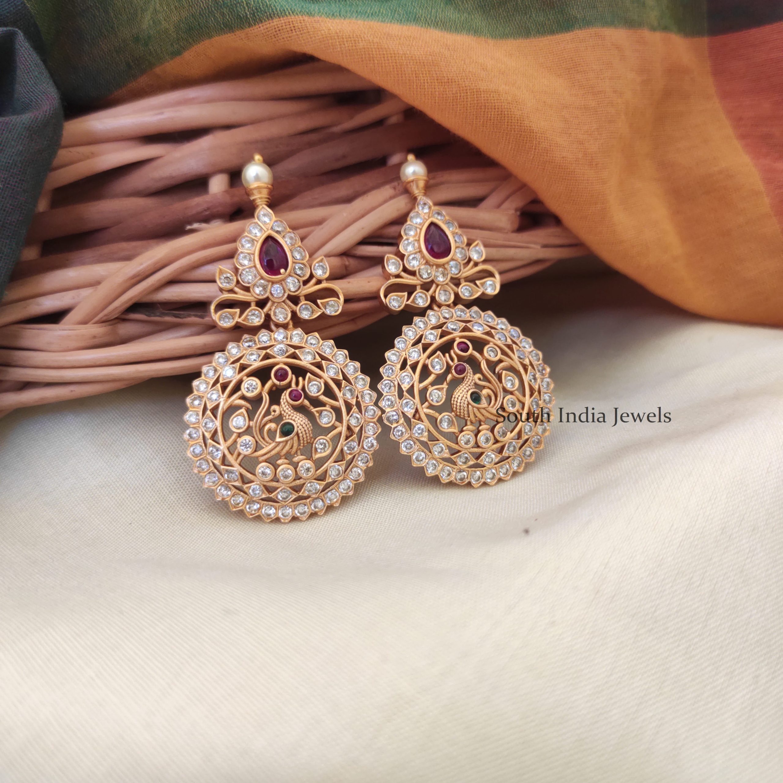 Elegant CZ Matte Earrings - South India Jewels