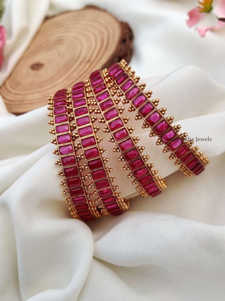 Elegant Pink Stone Bangles.. (2)