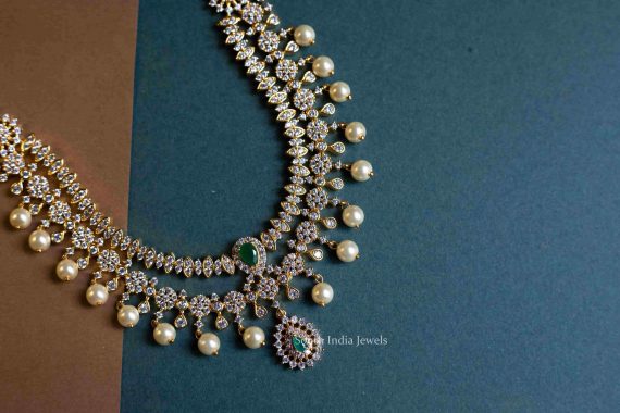 Gorgeous AD Two Layered Emerald Necklace