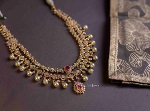 Gorgeous AD Two Layered Ruby Necklace