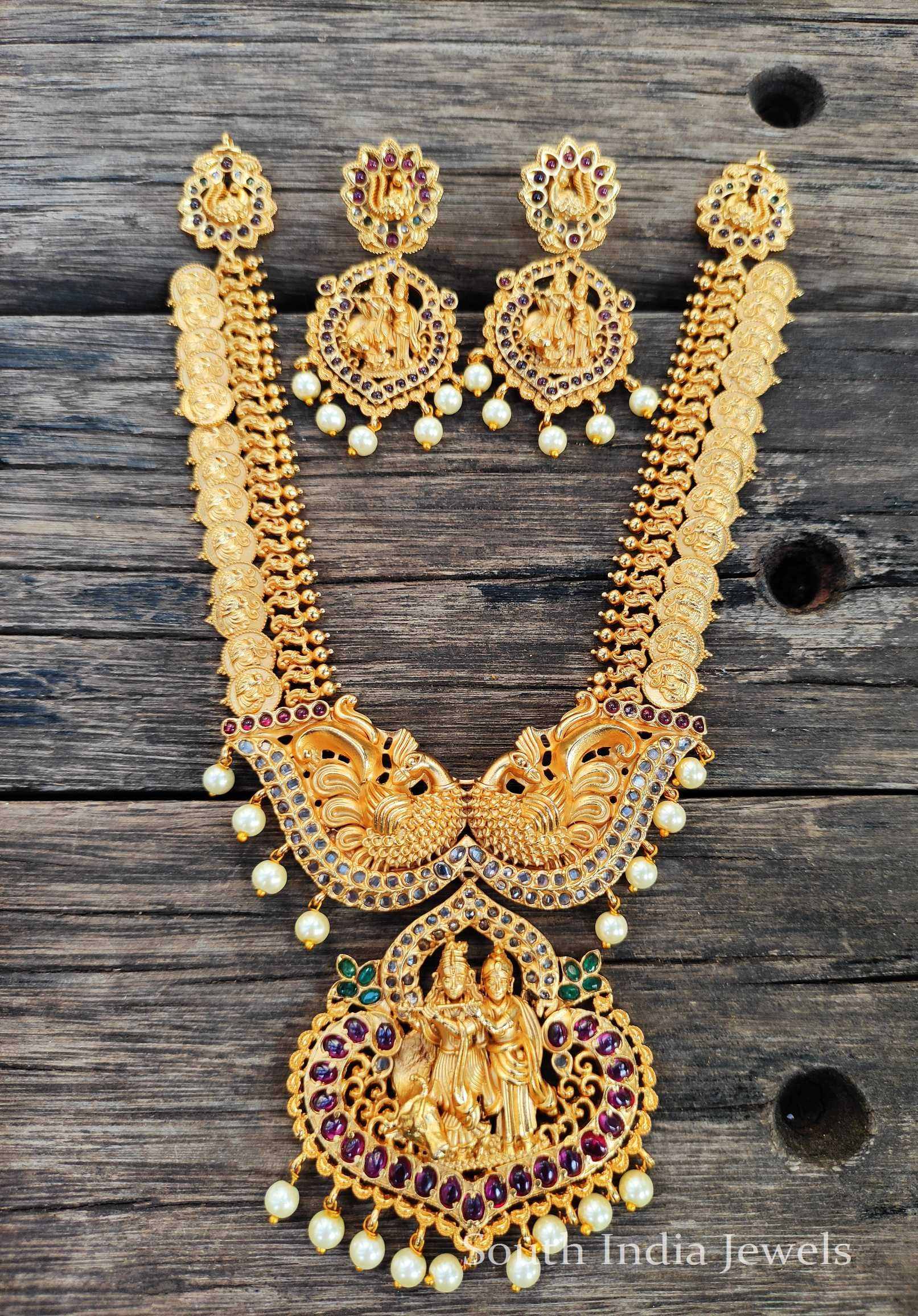 Graceful Radha Krishna Kasu Necklace