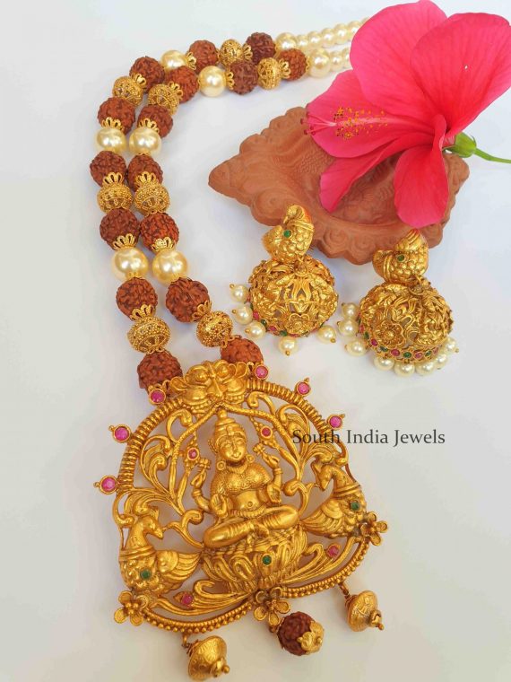 Grand Lakshmi Pendant Rudraksha Necklace