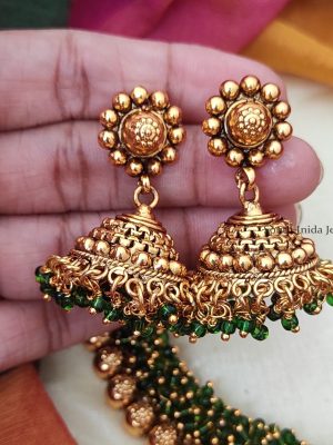 Latest Loreal Green Necklace With Earrings