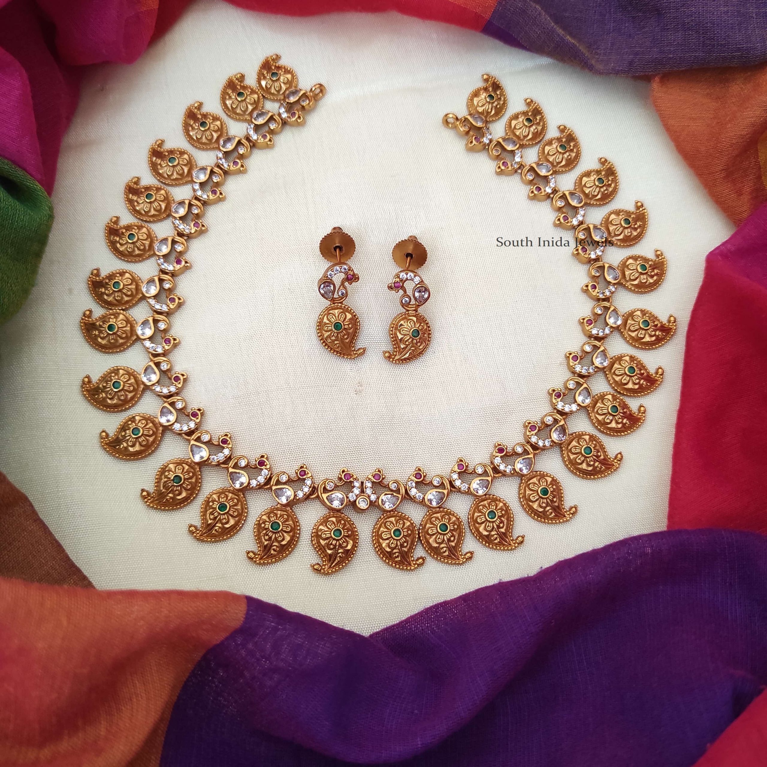 gold mango necklace designs | Fashionworldhub