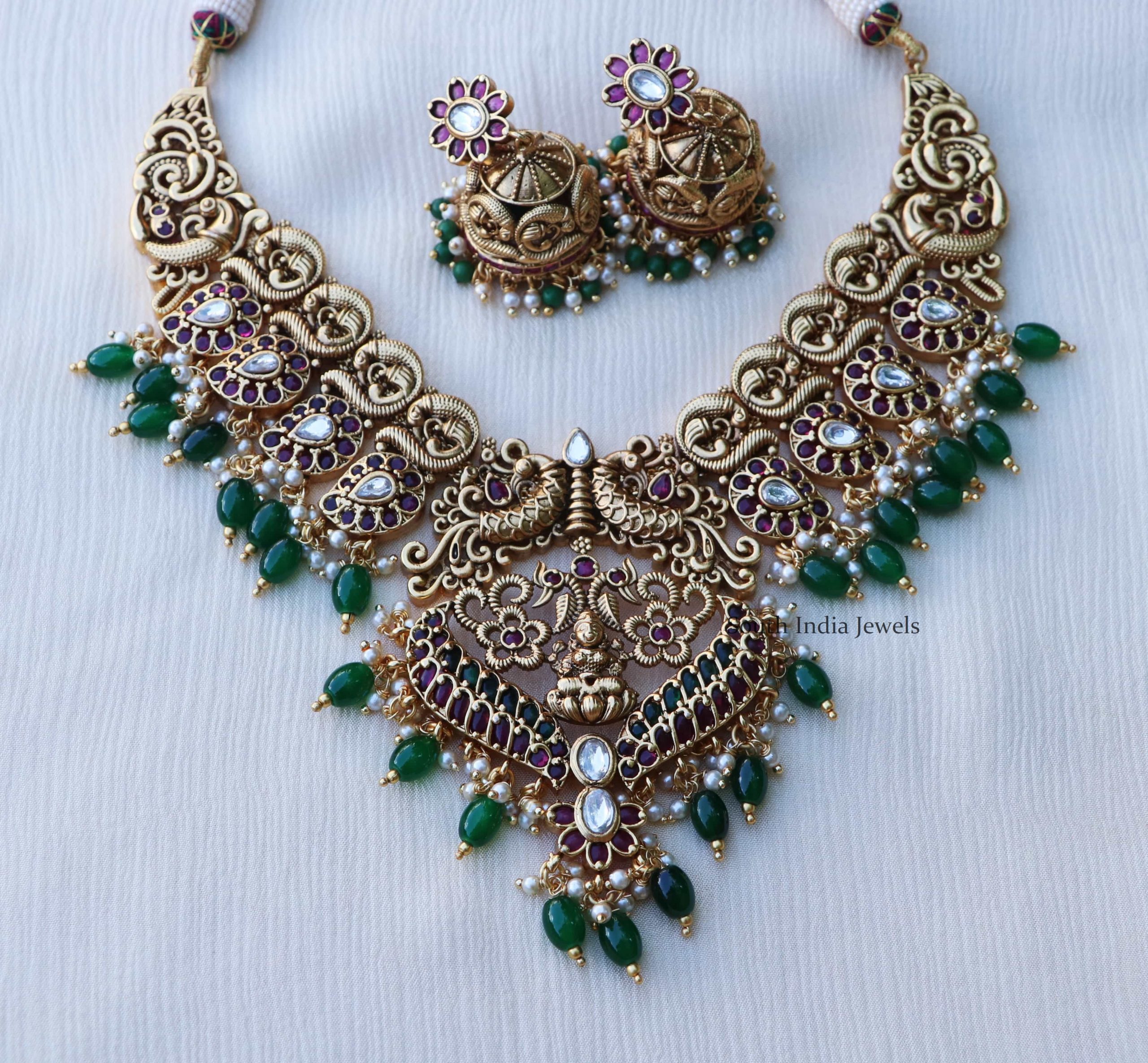Peacock & Mango Design Kemp Stone Necklace