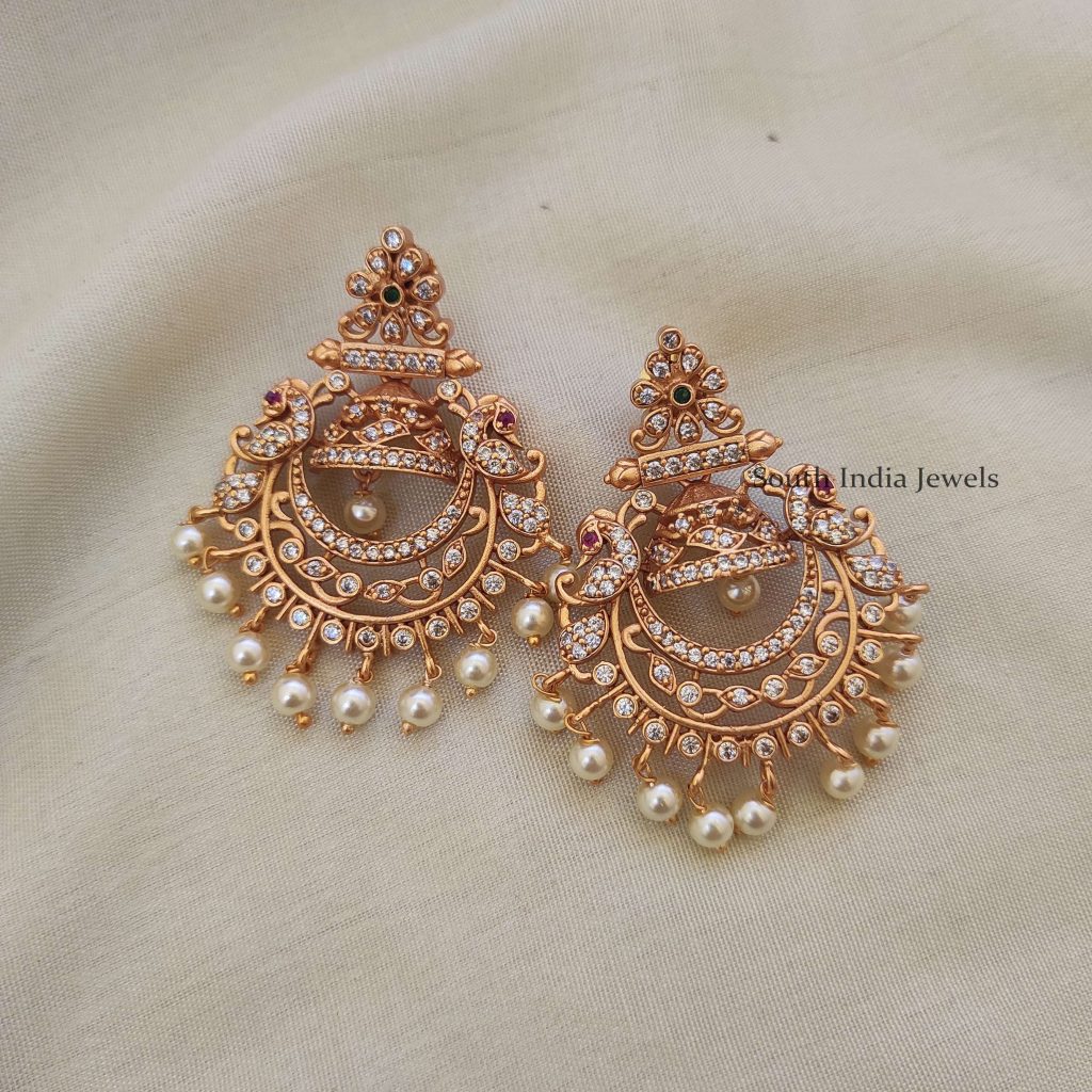 Pretty Chandbali Earrings - South India Jewels