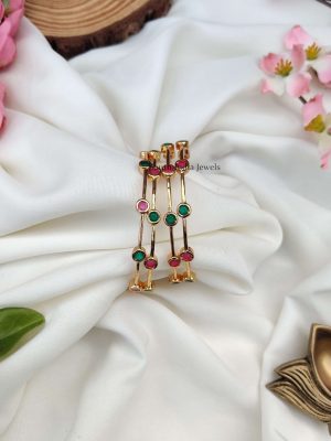 Simple Pink & Green Stone Bangles..